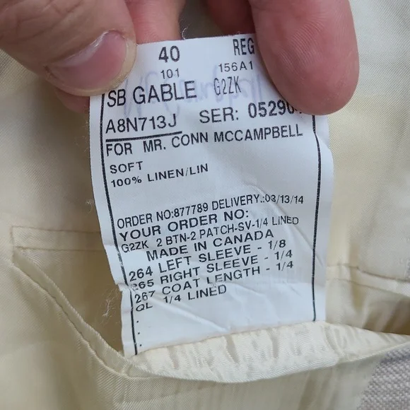 Exquisite SAMUELSOHN Soft Recent Linen Sport Coat/Blazer - Size 40 R - Picture 9 of 9